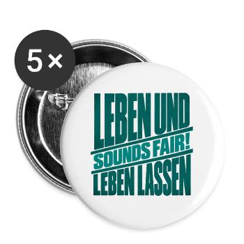 Leben und Leben lassen - Buttons groß 56 mm (5er Pack) - Weiß - Vorne