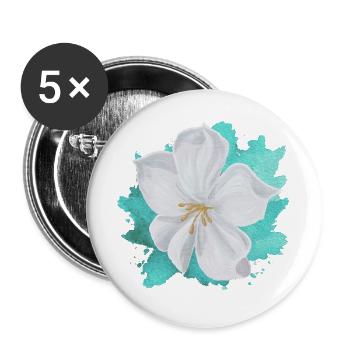 Magische Mandelblüte - Sonja von Staden - Buttons groß 56 mm (5er Pack) - Weiß - Vorne