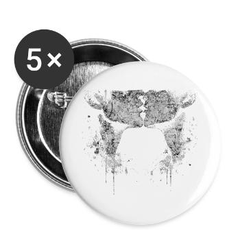 Lesbische Liebe Frauen Kuss Grunge Kunst - Buttons groß 56 mm (5er Pack) - Weiß - Vorne
