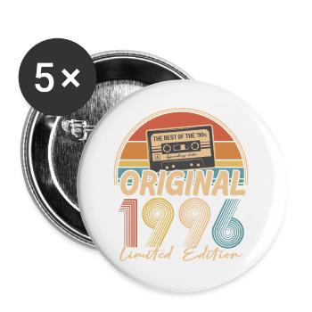 30. Geburtstag, 30 Jahre - Buttons groß 56 mm (5er Pack) - Weiß - Vorne