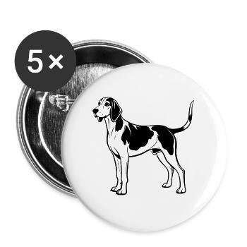 Baumläufer-Coonhound - Buttons groß 56 mm (5er Pack) - Weiß - Vorne