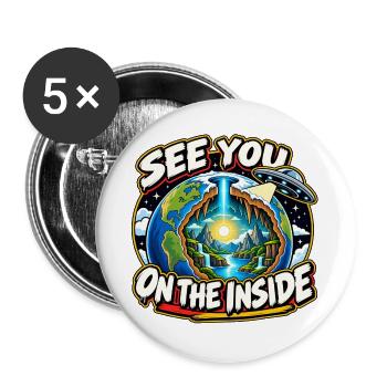 See You On The Inside – Hollow Earth - Buttons groß 56 mm (5er Pack) - Weiß - Vorne