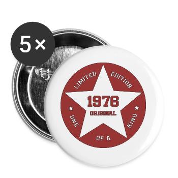 Jahrgang_1976_limited_edition - Buttons groß 56 mm (5er Pack) - Weiß - Vorne