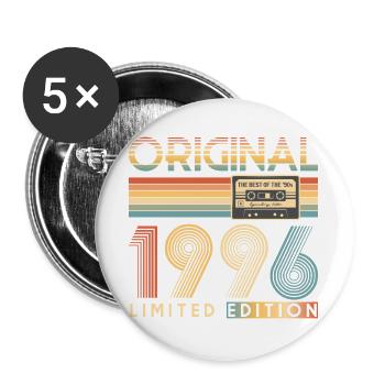 30. Geburtstag, 30 Jahre - Buttons groß 56 mm (5er Pack) - Weiß - Vorne