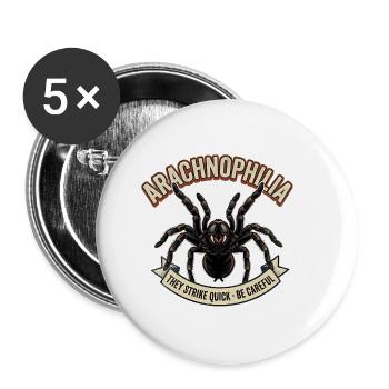 Tarantel - Buttons groß 56 mm (5er Pack) - Weiß - Vorne