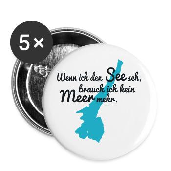 Gardasee - Buttons groß 56 mm (5er Pack) - Weiß - Vorne