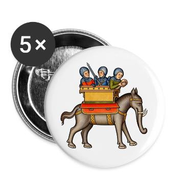 Eleazar Makkabäus und der Kriegselefant - Buttons groß 56 mm (5er Pack) - Weiß - Vorne