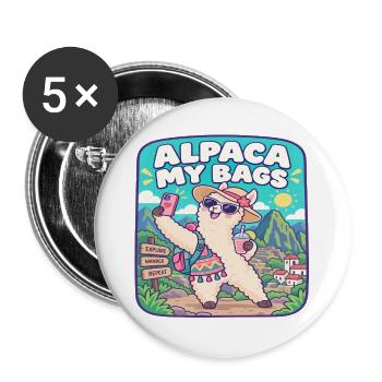 Alpaka My Bags Reisealpaka - Buttons groß 56 mm (5er Pack) - Weiß - Vorne