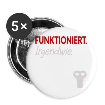Aufziehschlüssel Funktionieren Stress - Buttons groß 56 mm (5er Pack) - Weiß - Vorne
