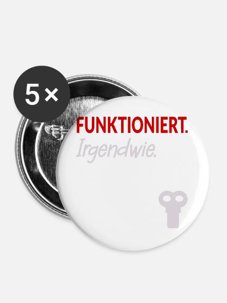 Aufziehschlüssel Funktionieren Stress - Buttons groß 56 mm (5er Pack) - Weiß