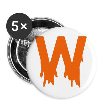 Halloween Alphabet W Buchstaben Halloween Team - Buttons groß 56 mm (5er Pack) - Weiß - Vorne