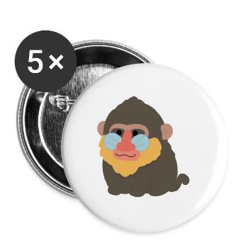 Mandrill - Buttons groß 56 mm (5er Pack) - Weiß - Vorne