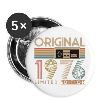 50. Geburtstag, 50 Jahre - Buttons groß 56 mm (5er Pack) - Weiß - Vorne
