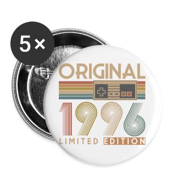 30. Geburtstag, 30 Jahre - Buttons groß 56 mm (5er Pack) - Weiß - Vorne