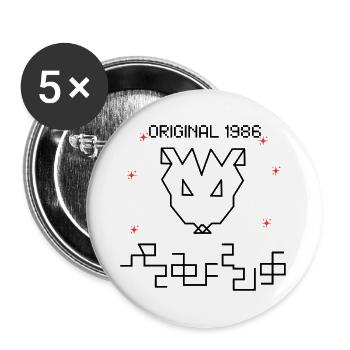 MANDOMBE_ORIGNAL - Buttons groß 56 mm (5er Pack) - Weiß - Vorne