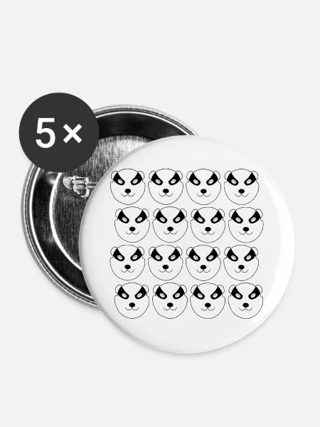 Cartoon-Dachskopf - Buttons groß 56 mm (5er Pack) - Weiß