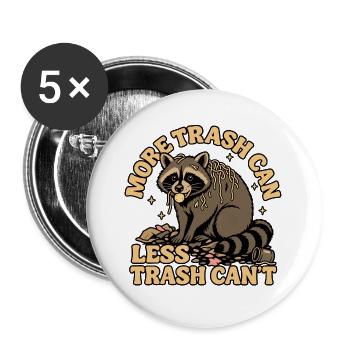 More Trash Can - Buttons groß 56 mm (5er Pack) - Weiß - Vorne