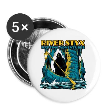 River Styx Rafting - Buttons groß 56 mm (5er Pack) - Weiß - Vorne