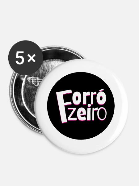 Forrozeiro – Schlichtes Forro Statement - Buttons groß 56 mm (5er Pack) - Weiß