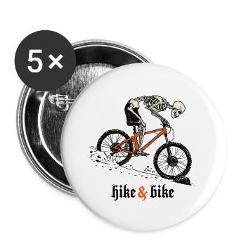 Hike nd bike - Buttons groß 56 mm (5er Pack) - Weiß - Vorne
