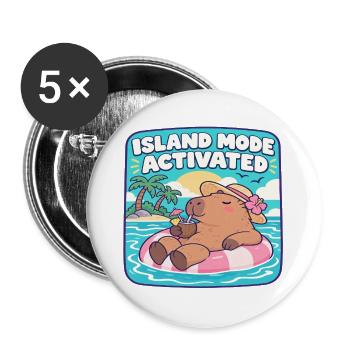 Inselmodus Aktiviert - Buttons groß 56 mm (5er Pack) - Weiß - Vorne