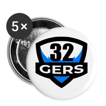 32 Gers - Buttons groß 56 mm (5er Pack) - Weiß - Vorne
