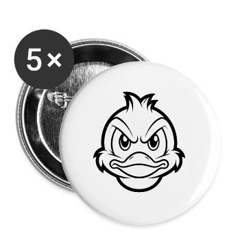 Angry Duck - Buttons groß 56 mm (5er Pack) - Weiß - Vorne