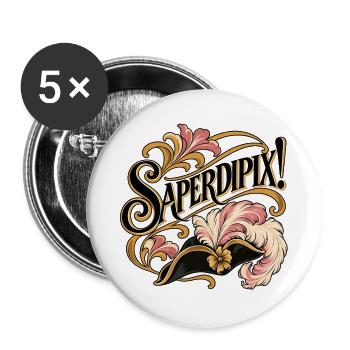 Rosenkavalier - Saperdipix! - Buttons groß 56 mm (5er Pack) - Weiß - Vorne