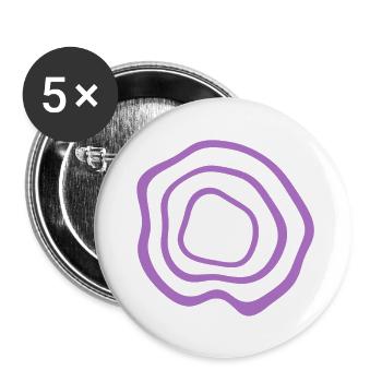 Lila Ringenkreise Muster - Buttons groß 56 mm (5er Pack) - Weiß - Vorne