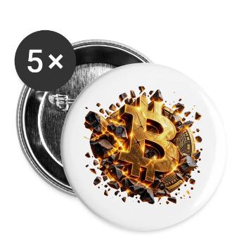 Bitcoin Unbreakable - Buttons groß 56 mm (5er Pack) - Weiß - Vorne