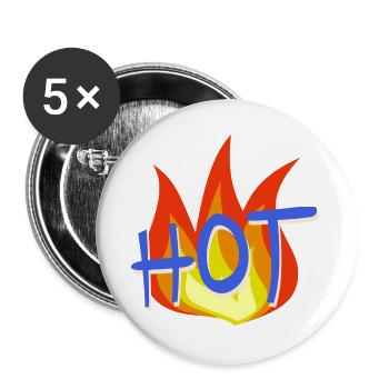 Flammen Hashtag Motiv - Buttons groß 56 mm (5er Pack) - Weiß - Vorne