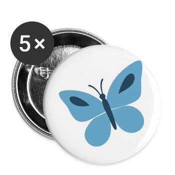 Schmetterling Insekt Design Geschenkidee - Buttons groß 56 mm (5er Pack) - Weiß - Vorne