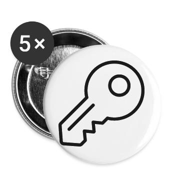 Sicherheits-Schlüsselzeilen-Symbol - Buttons groß 56 mm (5er Pack) - Weiß - Vorne