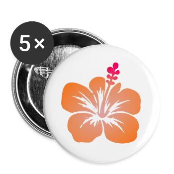 Tropische Blumen - Buttons groß 56 mm (5er Pack) - Weiß - Vorne