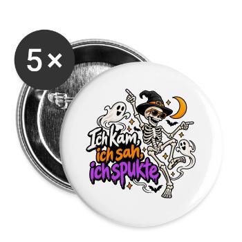 Ich kam, ich sah, ich spukte - Buttons groß 56 mm (5er Pack) - Weiß - Vorne