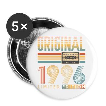 30. Geburtstag, 30 Jahre - Buttons groß 56 mm (5er Pack) - Weiß - Vorne