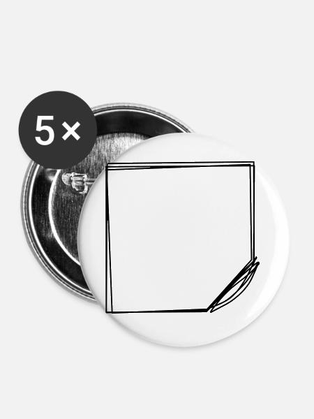 Haftnotiz handgezeichnet - Buttons groß 56 mm (5er Pack) - Weiß