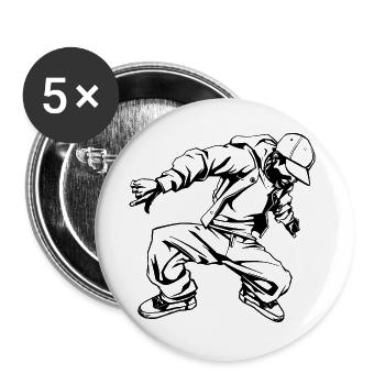 Breakdancer - Buttons groß 56 mm (5er Pack) - Weiß - Vorne