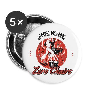 Salsa Tanzen - Social Dancer Zero Chairs - Salsa T - Buttons groß 56 mm (5er Pack) - Weiß - Vorne
