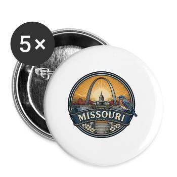 Reisegeschenk des Missouri St. Louis Gateway Arch - Buttons groß 56 mm (5er Pack) - Weiß - Vorne