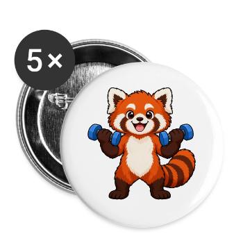 Fitness Red Panda Lifting-Hanteln - Buttons groß 56 mm (5er Pack) - Weiß - Vorne