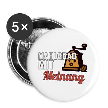 Hobby-Barista Geschenk für die erste Brühstation - Buttons groß 56 mm (5er Pack) - Weiß - Vorne