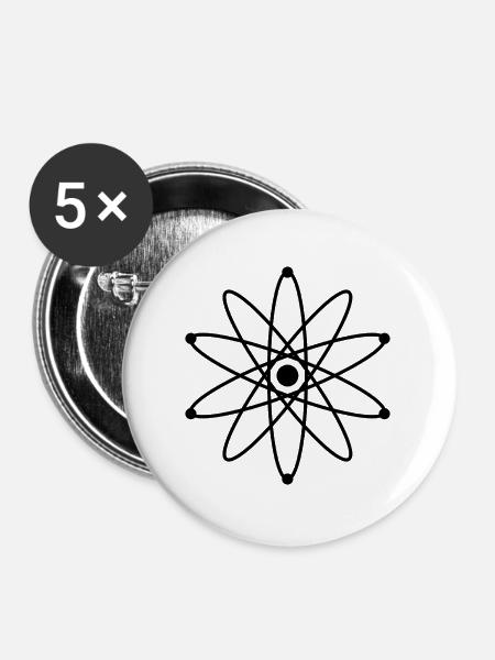 Atom - Buttons groß 56 mm (5er Pack) - Weiß
