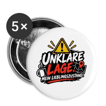 Unklare Lage Lieblingszustand - Buttons groß 56 mm (5er Pack) - Weiß - Vorne