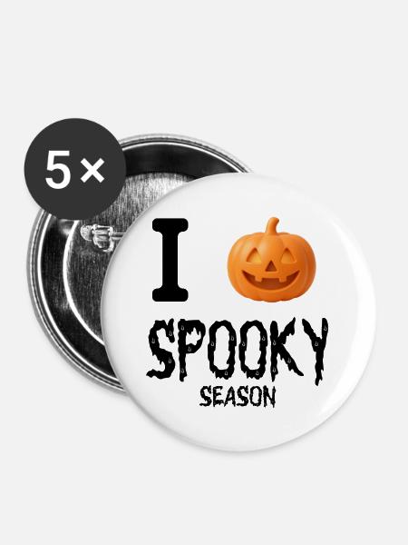 Ich liebe die Spooky Season - Buttons groß 56 mm (5er Pack) - Weiß