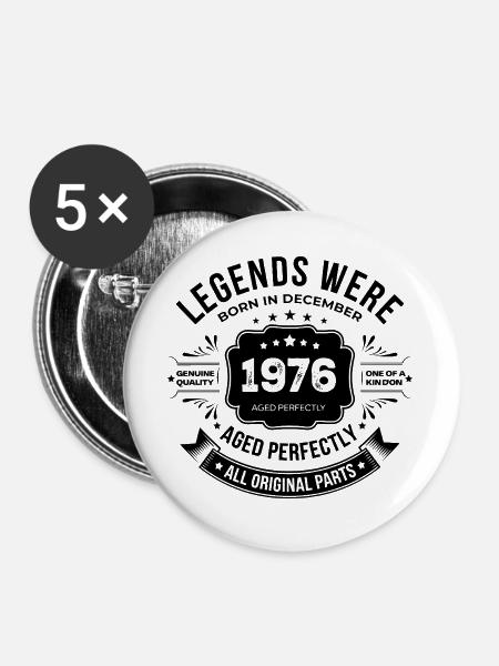 Dezember 1976 - Buttons groß 56 mm (5er Pack) - Weiß