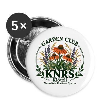 Garten Club KNRS Naturresilienz - Buttons groß 56 mm (5er Pack) - Weiß - Vorne