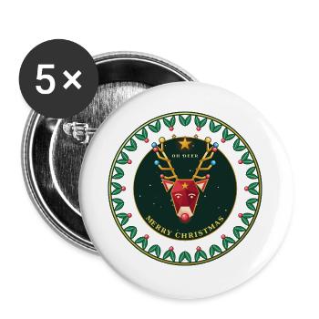 Oh Deer Rentier - Buttons groß 56 mm (5er Pack) - Weiß - Vorne