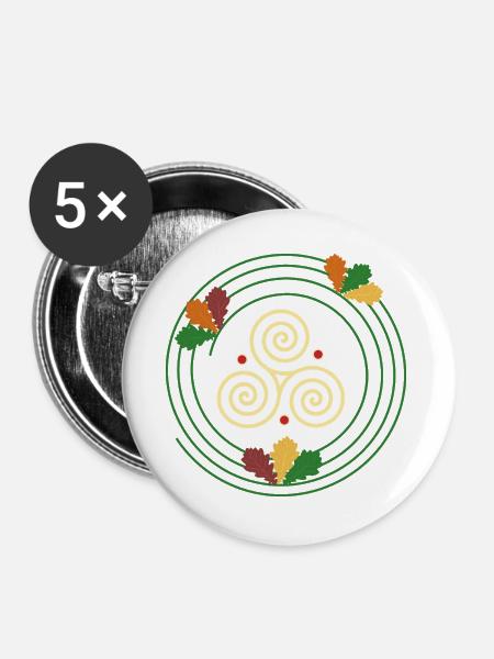 Triskel - Der ewige Kreislauf - Buttons groß 56 mm (5er Pack) - Weiß