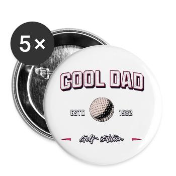 Cool Dad 1982 Golf Papa Geburtstag Geschenk - Buttons groß 56 mm (5er Pack) - Weiß - Vorne
